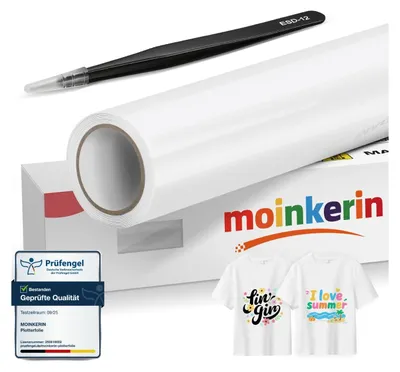Plotterfolie weiß 30,5x200 cm PVC-Transferfolie mit Pinzetten