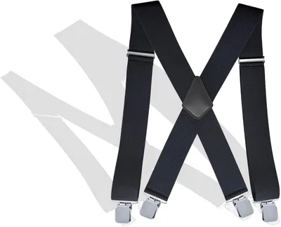 Productafbeelding van Brede Zwarte Bretels Heren - Verstelbaar en Extra Sterk met Metalen Clips