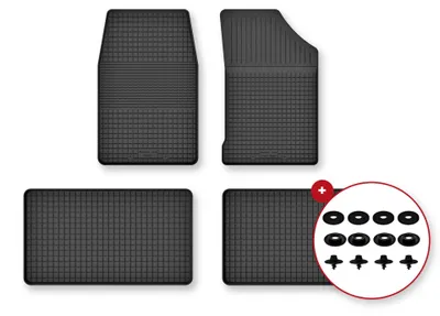 Zdjęcie produktu dla Dywaniki gumowe do Dodge RAM 1500 2019-2024 – 4 szt., czarne, dobierane – Wielganizator Semi-Universal