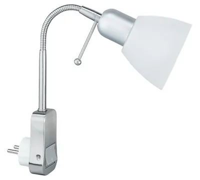 Produktbild von TRIO Stecker-Spot, 1 x E14, Schalter+Flexarm, Kunststoffschirm weiss