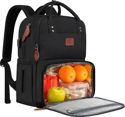 Produktbild von Laptop-Tas 156 Zoll mit USB-Anschluss und isolierter Kühltasche - für Männer und Frauen, schwarz