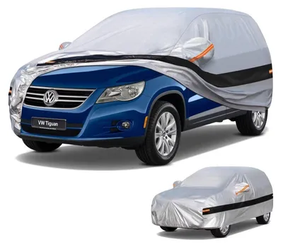 Image de Housse de protection pour SUV, 10 couches, imperméable, couleur argent, compatible avec VW Tiguan de 2007 à 2025