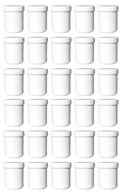 Produktbild von 30 hochformatige Salbendosen, 60ml Inhalt, weiß