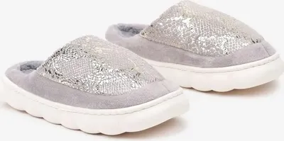 Obrázek produktu pro Dámské lesklé pantofle s podšívkou Pantofle Slip On Elis Grey Gr.36/37