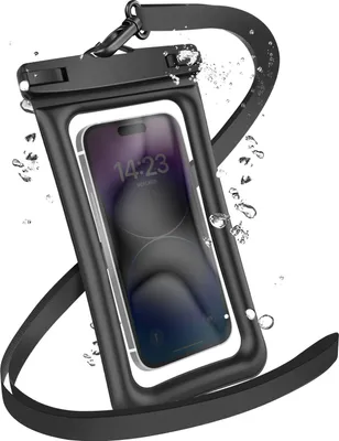 Produktbild von Avizar, Wasserdichtes Etui für Handy 7.2" IPX8 30m Touchfenster mit Band, Schwarz transparent