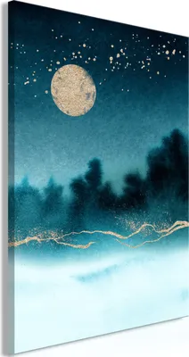 Produktbild von Vlies Leinwandbild - Hazy Moon (1 Part) Vertical 20x30 cm Landschaften c-B-0629-b-a