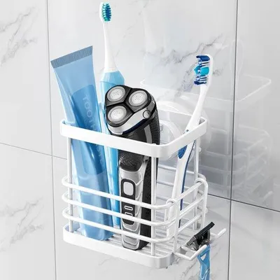 Image de Support mural pour brosse à dents, en acier inoxydable, capacité de charge de 5 kg, résistant à l'eau, blanc