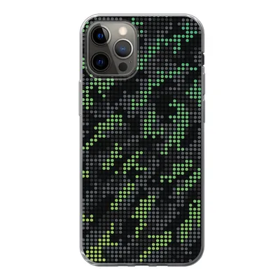 Produktbild von MuchoWow® Handyhülle Schutzhülle Hülle für iPhone 12 Pro Camouflage-Muster aus grünen und grauen Punkten Silikon Softcase Handy Hülle - Abdeckung