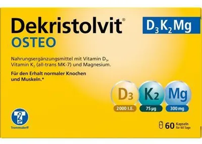 Obrázek produktu pro Dekristolvit Osteo D3K2 mg, 60 kapslí