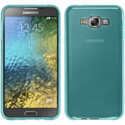 Produktbild von PhoneNatic Case kompatibel mit Samsung Galaxy E7 - türkis Silikon Hülle transparent + 2 Schutzfolien