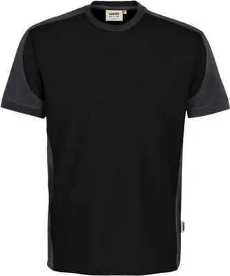 Produktbild von HAKRO T-Shirt Contrast #590 Gr. XL schwarz/karbongrau