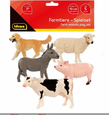 Obrázok produktu pre Idena sada figúrok zvieratká z farmy 10cm 5 kusov