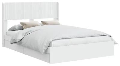 Obrázok produktu pre Posteľový rám s úložným priestorom a čelom Biela 160 x 200 cm