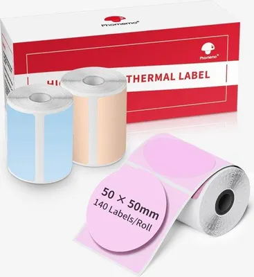 Produktbild von Famanu Thermoetiketten 50 x 50 mm - 140 Stück für Labeldrucker