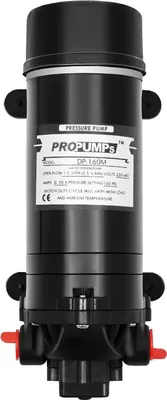 Produktbild von Wasserpumpe - Membranpumpe - 220V - Selbstansaugend - 160 PSI - 5,5 l/min - EU-Stecker - Für Wohnmobil/Wohnwagen/Boot - Schwarz
