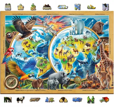 Produktbild von Wooden.City Puzzle 1000 Teile Wilde Natur Planeten Holz