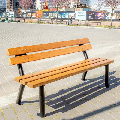 Produktbild von REKORD Gladiator Teak Gartenbank 170x59x76 cm Parkbank aus Holz & verzinktem Stahl Wetterfest mit Rückenlehne