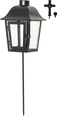 Produktbild von Grablaterne ,Serene, Metall und Glas, schwarz, ohne Kerze, H 45cm
