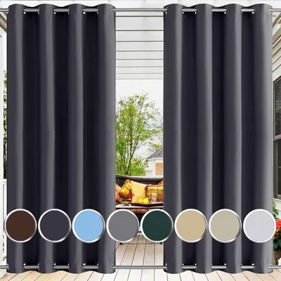 Obrázek produktu pro Závěs na balkon, barva antracit, rozměry 220 x 200 cm - odolný vůči povětrnostním vlivům, s oky