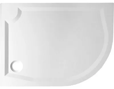 Productafbeelding van Gelco RIVA douchebak van gietmarmer, kwartcirkel, 100x80 cm, links