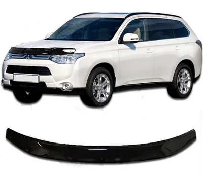 Produktbild von SCOUTT | Motorhaube Windabweiser Insekten Steinschlagschutz Für Mitsubishi Outlander 2012-2015, Aerodynamisch, Einfache Montage, Getönt, Spezielle Halterungen Für Die Haube (Ohne Bohren)