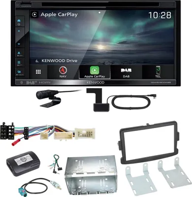 Produktbild von Kenwood DNX-5190DABS Navi Android Auto CD Einbauset für Dacia Duster Lodgy Logan
