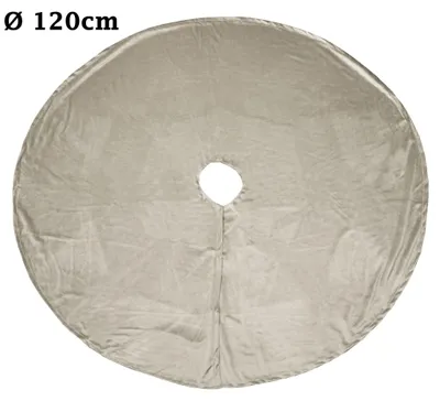 Produktbild von Kuschlige Christbaumdecke Rund Ø 120cm Weihnachtsbaumdecke Weihnachtsbaum Decke Tannenbaum Unterlage, Farbe:Taupe / Samt
