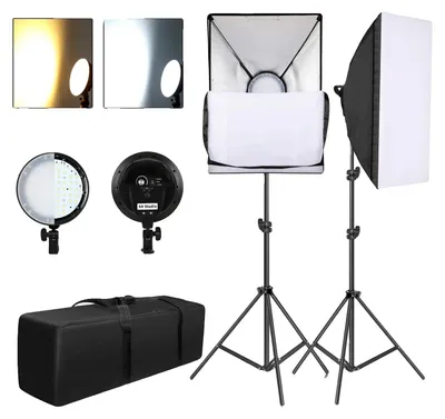 Image de Kit d'éclairage pour studio photo, luminosité réglable, construction robuste, SH-RGX-03-02