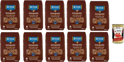 Produktbild von De Cecco Integrale Pasta Mista N° 120, Pasta integrale, Vollkornnudeln, 10x 500g + Italian Gourmet polpa 400g