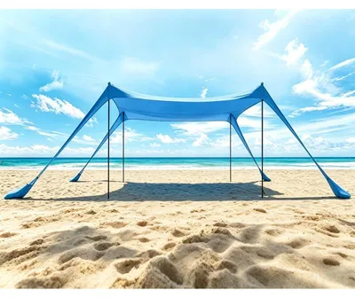 Zdjęcie produktu dla Namiot plażowy, markiza, 300x300x200 cm, niebieski, wodoodporny