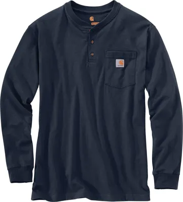 Produktbild von Carhartt Workwear Pocket Henley Langarmshirt Farbe: Dunkelblau, Grösse: S