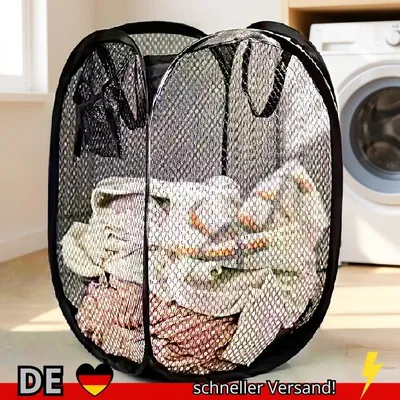 Produktbild von Pop-up-Wäschekorb aus Netzstoff Wäschekorb Faltbarer Aufbewahrungskorb für