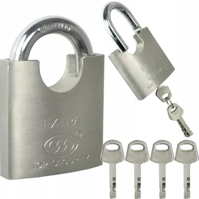 Produktbild von Handmet Stahl-Bügelvorhängeschloss verstärkt 70mm 4 Schlüssel