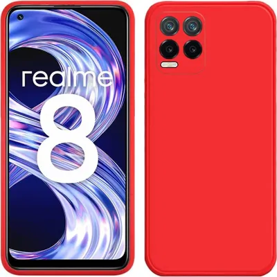 Produktbild von OPPO Realme 8/8 Pro Hülle, Flüssig Silikon Weich Gummi Schutzhülle für OPPO Realme 8/8 Pro Rot