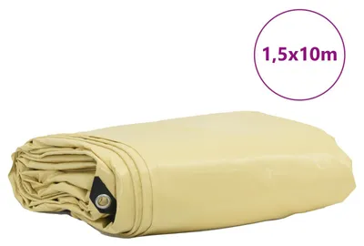 Image de vidaXL Bâche 650g / m² Beige 1,5 x 10 m Canvas avec revêtement PVC