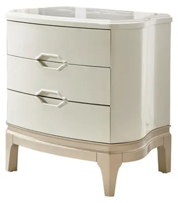 Image de Table de chevet moderne, table d'appoint blanche, design, meuble de nuit, console de nuit
