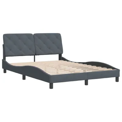 Produktbild von Bettgestell ohne Matratze Dunkelgrau 140x190 cm Samt