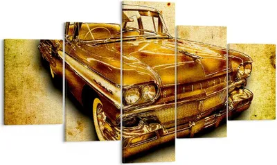 Produktbild von Bild auf Leinwand - Leinwandbild - Auto klassisch Limousine Geschwindigkeit - 125x70cm - Wand Bild - Wanddeko - Leinwanddruck - Bilder - Kunstdruck - Leinwand bilder - Wandkunst - EA125x70-0526
