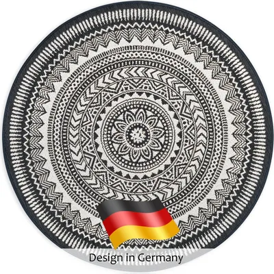 Produktbild von In- & Outdoor Teppich Rund FINN Schwarz, Ø120 cm