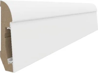 Zdjęcie produktu dla Listwa przypodłogowa VOX 203 ESPUMO – nowoczesna listwa przypodłogowa z PVC – wodoodporna i wyjątkowo odporna na uderzenia – 2,4 m – biała