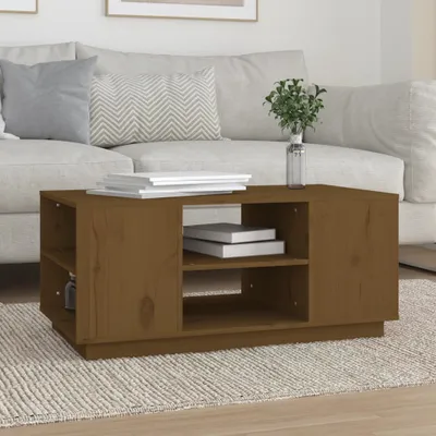 Produktbild von vidaXL Couchtisch Honigbraun 90x49x40,5 cm Massivholz Kiefer - Couchtisch - Couchtische - Beistelltisch - Sofatisch