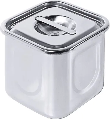 Produktbild von Vorratsbehälter, Lagerbehälter, mit Deckel, Edelstahl, 0,46-7,5 Liter wählbar : 8 cm Variante: 8 cm