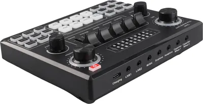 Zdjęcie produktu dla Karta dźwiękowa V9 live, akompaniament BT, mikser audio z efektami, nadawanie, nagrywanie, sieć, śpiewanie na telefonach komórkowych, laptopach