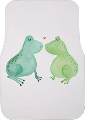 Produktbild von Mr. & Mrs. Panda Automatte Frosch Liebe - Weiß - Geschenk, Auto-Fußmatte, Frösche, Fußmatte Fürs Auto, Verheiratet, Autoteppich, Hochzeitstag, Freundin