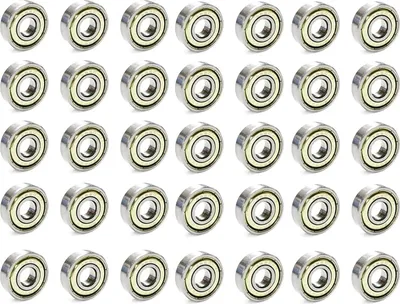 Produktbild von Skateboard-Kugellager, 608ZZ, doppelt geschirmte Kugellager, kleine Kugellager, Ersatzteile für Longboard-Rollschuhe (Silber), 60 Stück