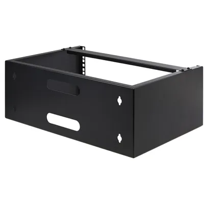 Produktbild von StarTech.com WALLMOUNT4, Wandmontiertes Regal, 4U, 20 kg, Verbessertes Kabelmanagement, 5 kg, Schwarz