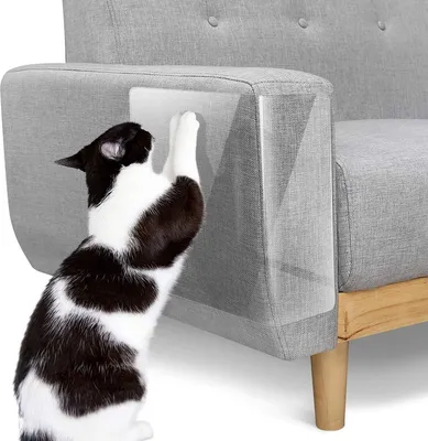 Produktbild von Katze Kratzschutz, 8 Pack Kratzpads für Katzen mit Selbstklebend Katze Kratzschutzfolie, Katze Krallen Guards Pads für Sofa Möbel Tür Kratzschutz