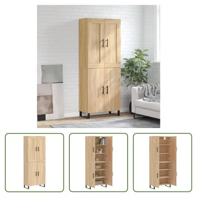 Obrázek produktu pro The Living Store Vysoký nábytek Sonoma dub 69,5x34x180 cm Materiál na bázi dřeva