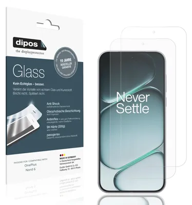 Produktbild von 2x Schutzfolie für OnePlus Nord 6 matt - Anti-Shock 9H Folie dipos Glass Kunststoffglas