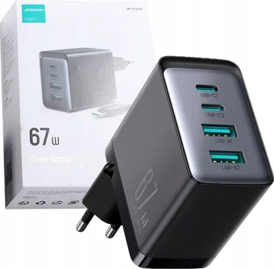 Obrázek produktu pro Joyroom Nabíječka 67W 4 porty 2Xusb 2Xusbc Black+Usbc-Usbc kabel 100W 1,2M